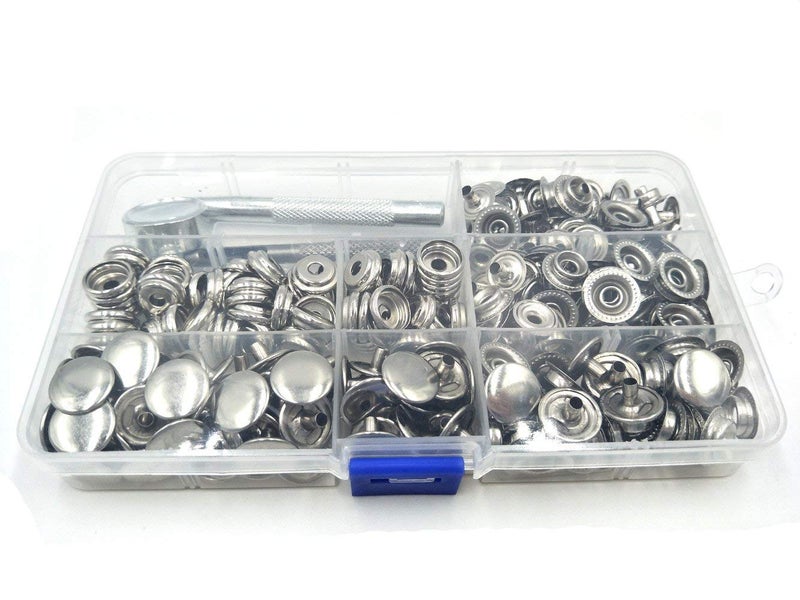INNETOC 70 Sets 15mm 5/8" Heavy Duty Snap Fasteners Kit, Metal Snaps for Leather Crafts Sewing Repair Clothing Button Kit with Snap Installation Tool - Image 4
